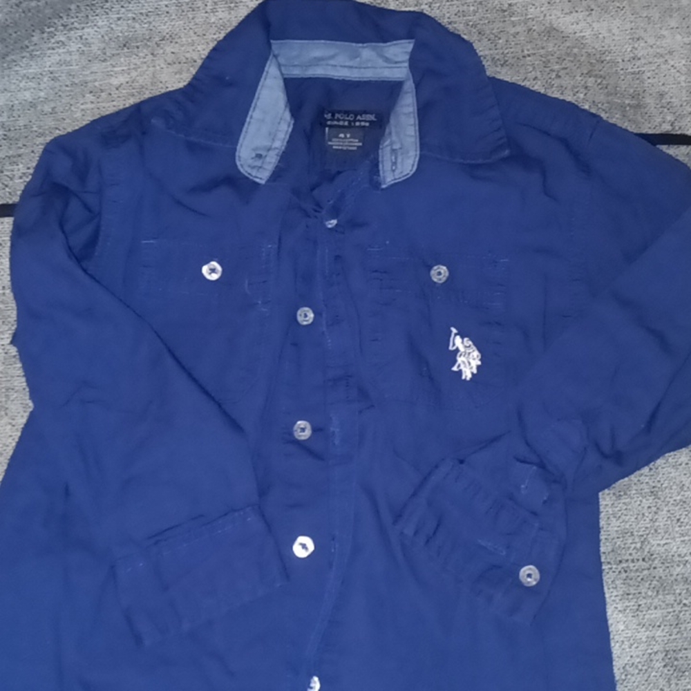 U.s. polo, 4t, navy long sleeve button down